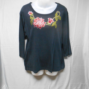 Isaac’s Designs black rhinestone top XL